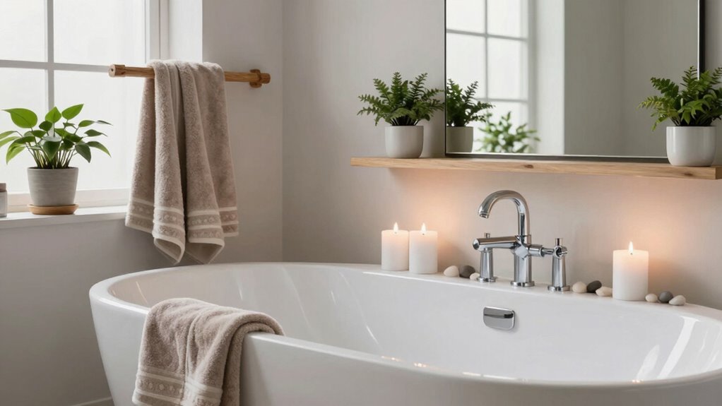 spa inspired clean bathroom decor