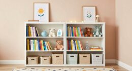 stylish nursery bookshelf decor
