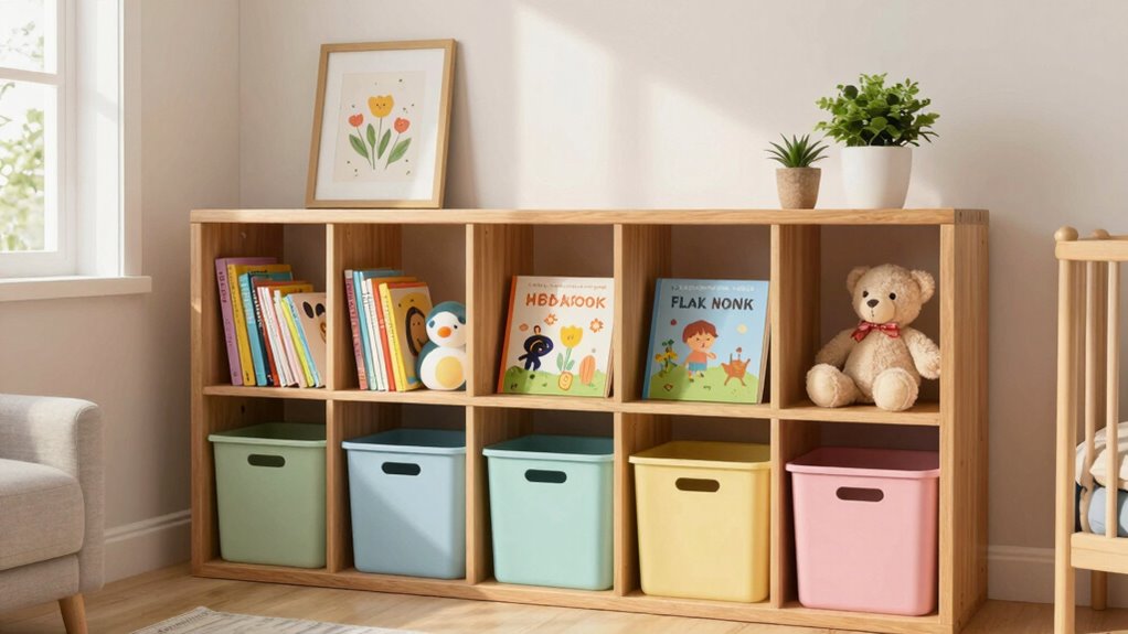 stylish organized child friendly shelving