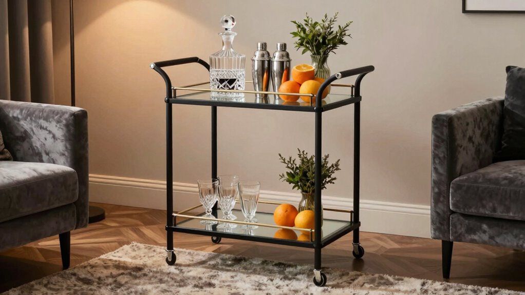 vintage inspired functional bar setup
