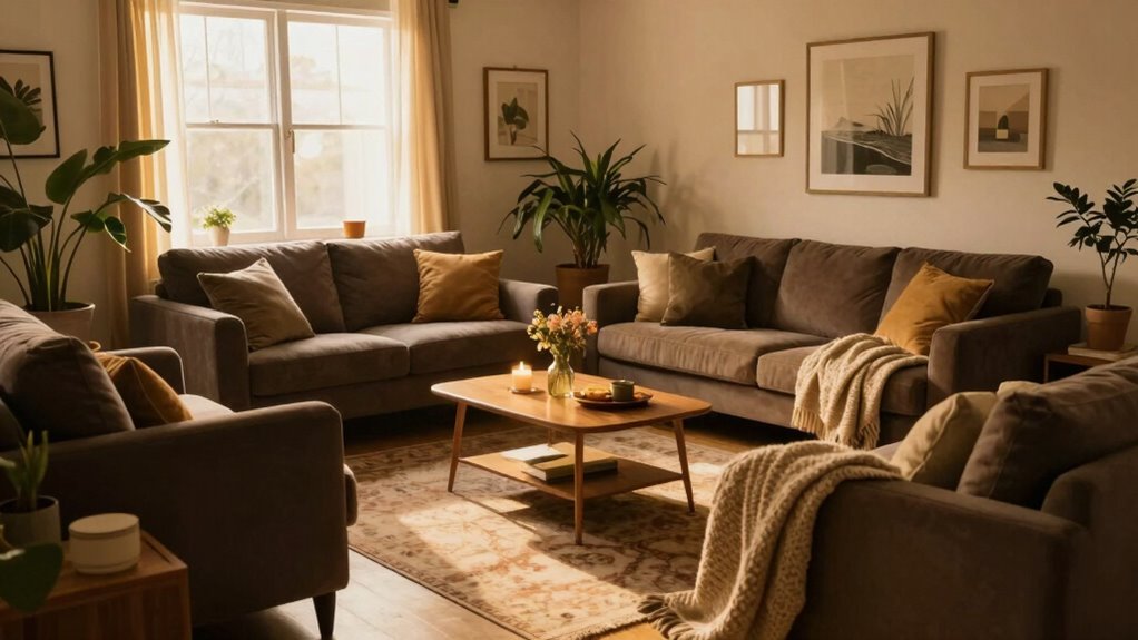 warm inviting living room