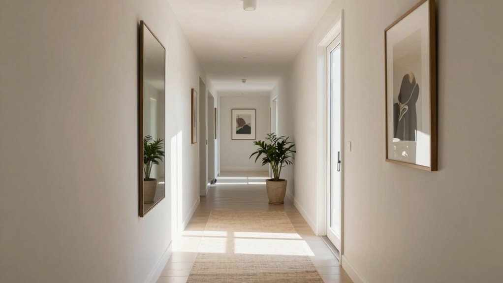 widen narrow hallways visually