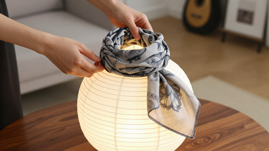 She Draped A Scarf Over IKEA’s Paper Lantern, And It Looks Custom