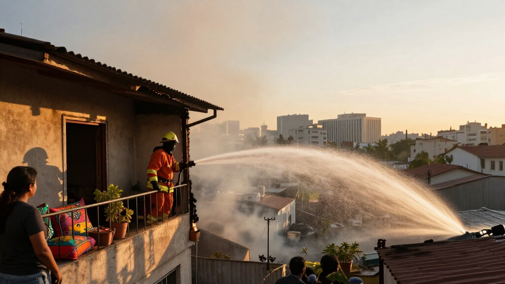Fire Erupts On Roof Of Ankara Building