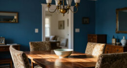 They Drenched A Dining Room In Deep Blue — Now It’s Moody And Vintage