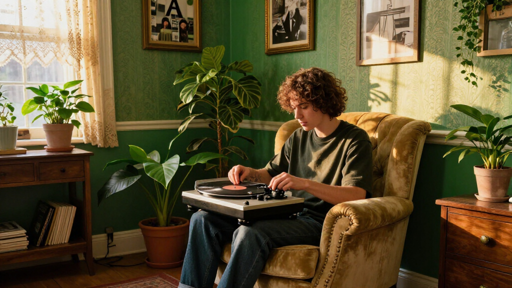 They Turned Their Beige 1900S Parlor Into A Bold, Green “Analog Room”